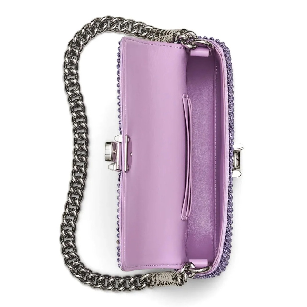 New! MARC JACOBS The Rhinestone J Marc Logo Crystal Shoulder Bag in Wisteria - Picture 5 of 13